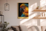 Paul Sinus Wandbild in 40x60cm The Tropical King – farbenprächtiges Porträt eines Aras in intensiven Blauund Gelbtönen für exotische Raumgestaltung