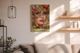Paul Sinus Wandbild in 40x60cm The Floral Mosaic mit kunstvollem Frauenportrait aus farbigen Blütenfragmenten für moderne Wandgestaltung