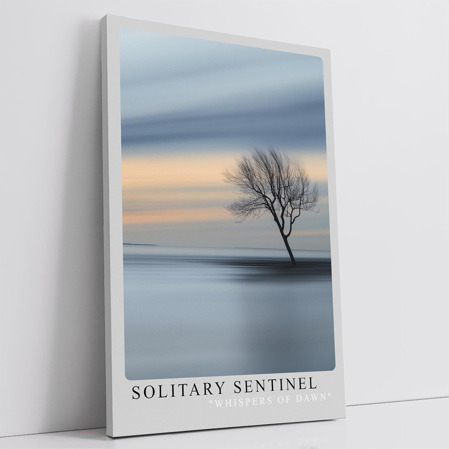 Paul Sinus Leinwandbild 40x60cm minimalistische Landschaft mit einsamem Baum und sanften Farbverläufen, beruhigende Wandkunst