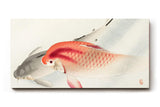 Sinus Art Wandbild 120x80cm Zwei Koi-Fische in traditioneller japanischer Darstellungsweise als Symbol für Harmonie und Ruhe