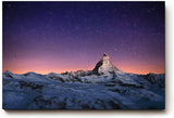 Sinus Art Wandbild 120x80cm Spektakuläre Darstellung des Matterhorns unter funkelndem Sternenhimmel