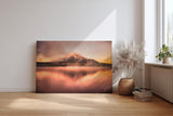 Sinus Art Wandbild 120x80cm Stimmungsvolles Fuji-Motiv bei Sonnenaufgang mit faszinierendem Nebelspiel