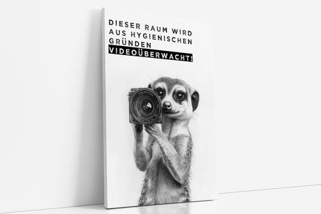Paul Sinus Poster/Leinwandbild/Rahmenoption Lustiges Erdmännchenbild – Witzige Klo-Deko fürs Gäste-WC – Perfekt für Humorvolle