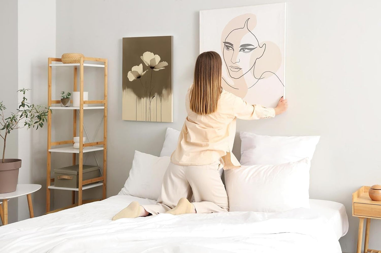 Paul Sinus 60x90cm Wandbild Sanfte Blüten in Sepia – Minimalistische Eleganz mit floraler Harmonie Blume