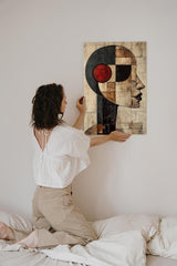 Paul Sinus 60x90cm Wandbild Zeitloser Blick – Modernes Kopfporträt als abstrakte Kunst auf Leinwand Holzrahmen