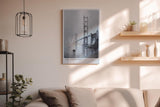 Paul Sinus Wandbild in 40x60cm San Francisco USA Golden Gate Bridge in impressionistischer Darstellung mit Figuren im Vordergrund