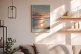 Paul Sinus Wandbild in 40x60cm Morgenstimmung am Meer mit sanften Wellen und goldenen Lichtreflexen im Wasser