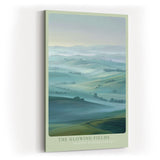 Paul Sinus Wandbild in 40x60cm The Glowing Fields – stimmungsvolle Hügellandschaft im Morgenlicht für warme und einladende Raumgestaltung