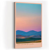 Paul Sinus Wandbild in 40x60cm The Color of Calm mit farbharmonischer Hügellandschaft im Abendlicht für entspannende Wandgestaltung