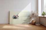 Sinus Art Wandbild 120x80cm Die Szene eines gekippten Bootes auf ruhiger Wasserfläche wirkt melancholisch und meditativ zugleich