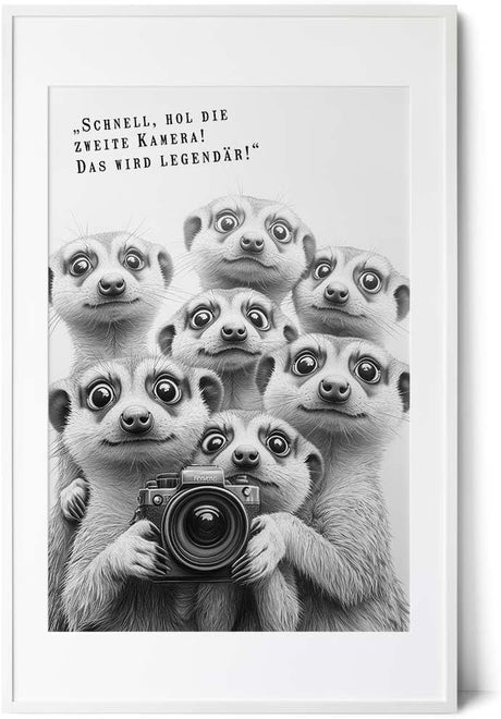 Paul Sinus Poster/Leinwandbild/Rahmenoption Lustiges Erdmännchenbild – Witzige Klo-Deko fürs Gäste-WC – Perfekt für Spaßvögel