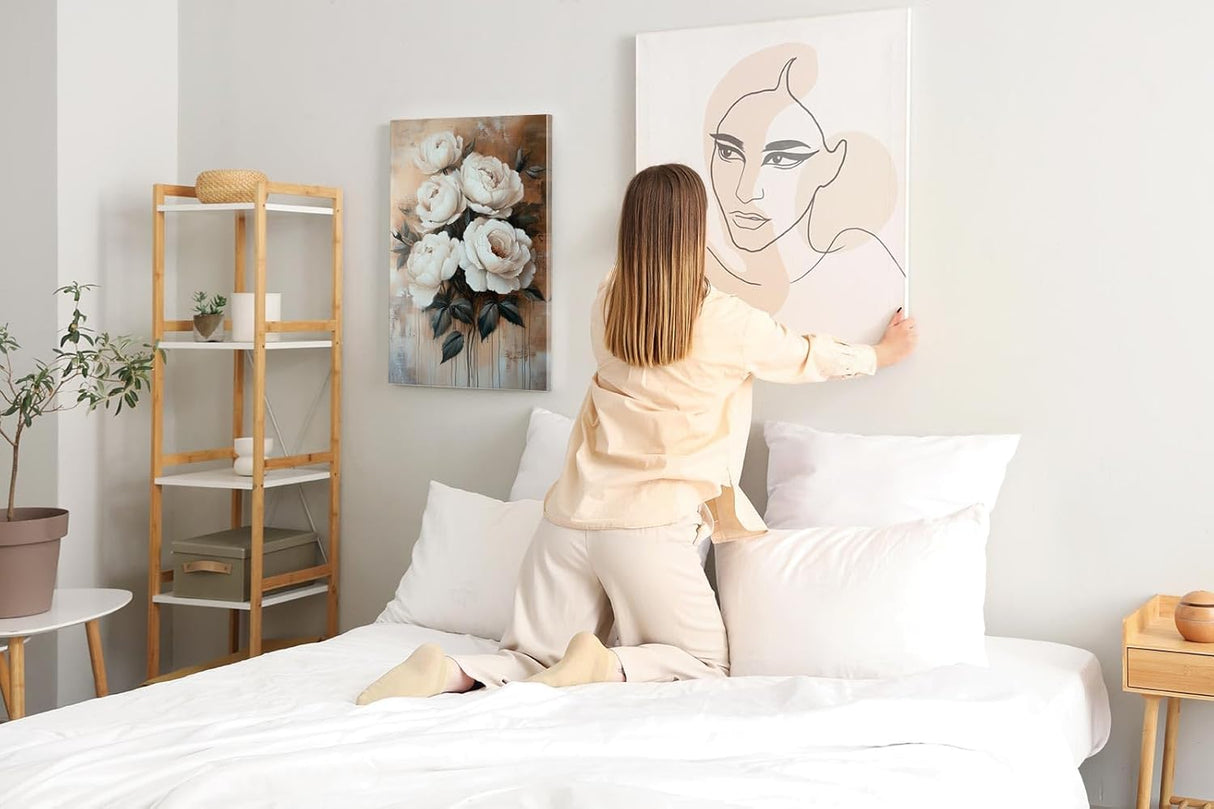 Paul Sinus 60x90cm Wandbild Rosenpracht in Beige – Eindrucksvolle Blütenvielfalt mit stilvoller Blume