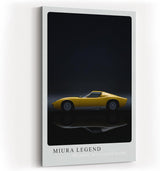 Paul Sinus Kunstdruck 40x60cm Lamborghini Miura Auto Legende Sportwagen Gelb Schwarz Retro
