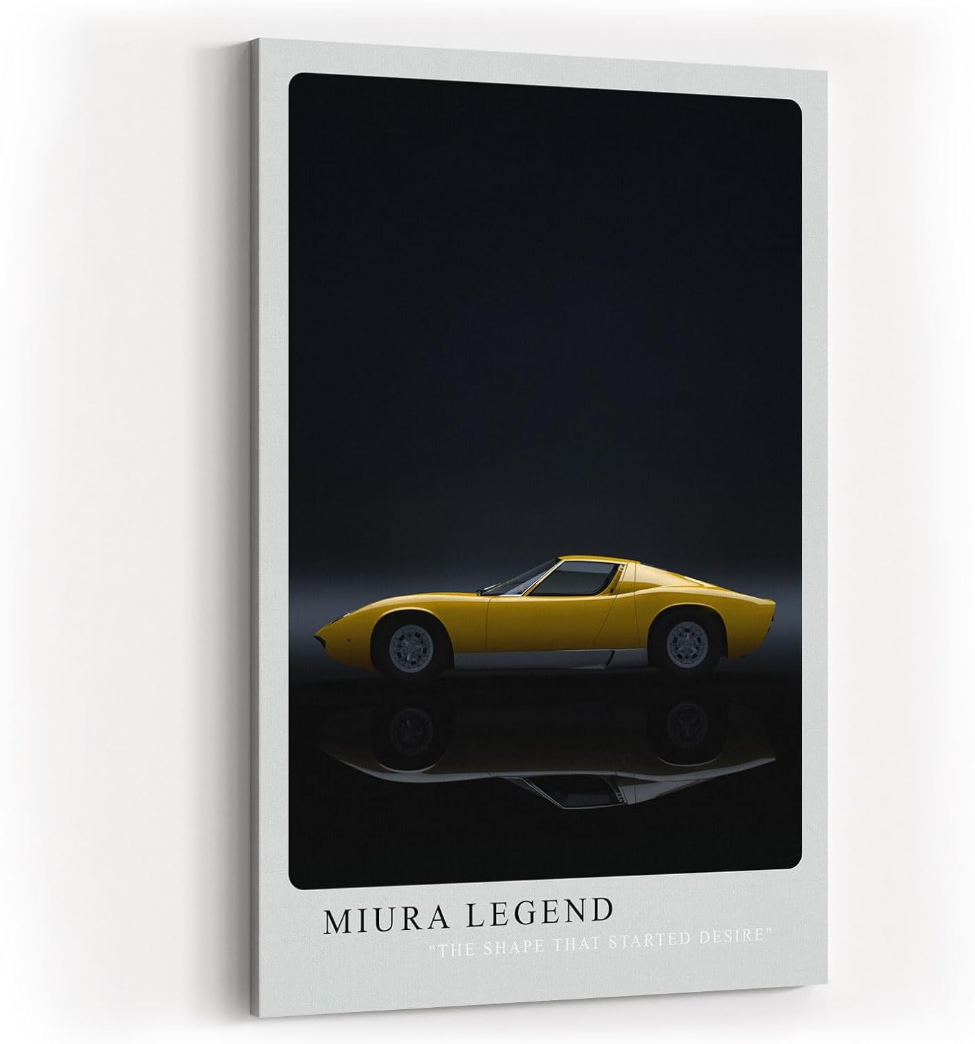 Paul Sinus Kunstdruck 40x60cm Lamborghini Miura Auto Legende Sportwagen Gelb Schwarz Retro