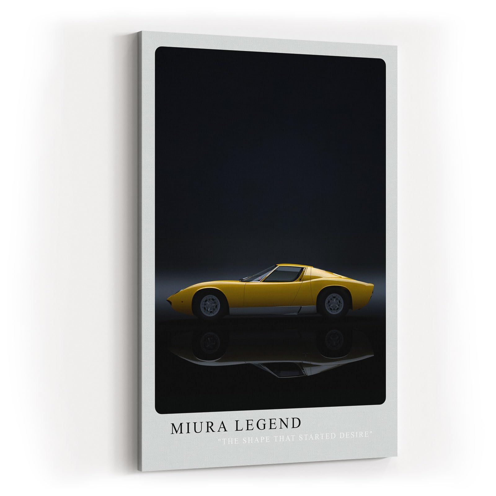 Paul Sinus Kunstdruck 40x60cm Lamborghini Miura Auto Legende Sportwagen Gelb Schwarz Retro
