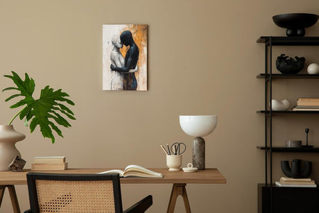 Paul Sinus 60x90cm Wandbild Magische Verbindung – Ausdrucksstarke Umarmung als emotionales Kunstwerk für deine Raumgestaltung