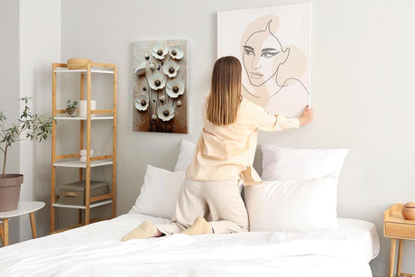 Paul Sinus 60x90cm Wandbild Floral Elegance – Stilvolle Blütenpracht in plastischer Anmutung auf Leinwand Holzrahmen