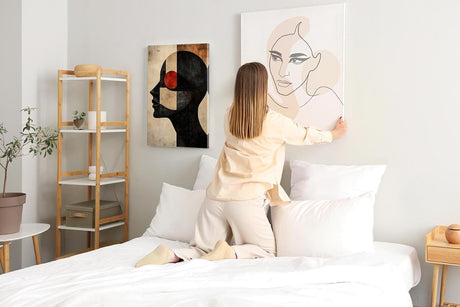 Paul Sinus 60x90cm Wandbild Black Vision – Ausdrucksstarkes Kopfprofil in moderner Abstraktion auf Leinwand Holzrahmen