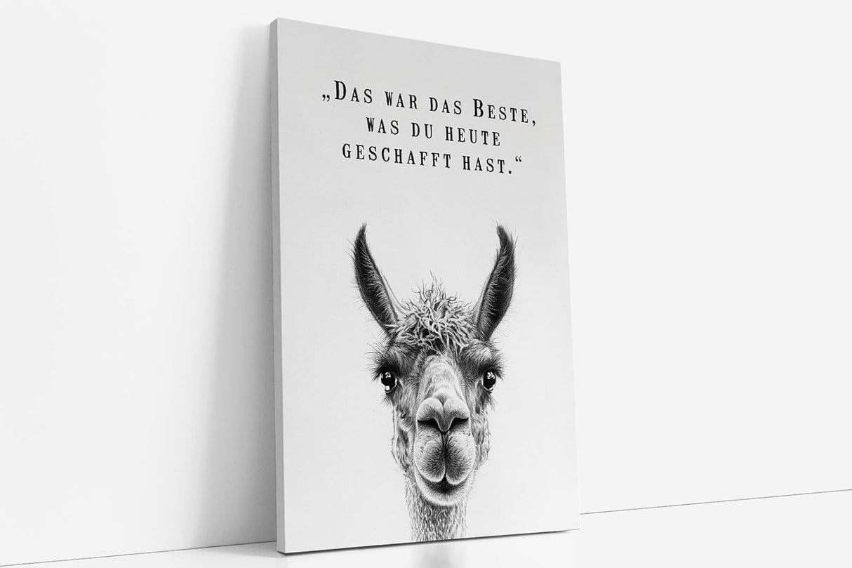 Paul Sinus Poster/Leinwandbild/Rahmenoption Lustiges Lamabild – Witzige Klo-Deko fürs Gäste-WC – Perfekt für Humorvolle