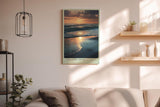 Paul Sinus Wandbild in 40x60cm Abendstimmung am Meer mit goldenen Sonnenstrahlen und dunklen Wolken