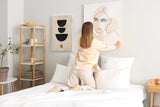 Paul Sinus 60x90cm Wandbild, Ikonisches Design in Fokusgeometrie – Abstrakte Halbkreise auf Leinwand mit Goldakzent