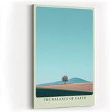 Paul Sinus Wandbild in 40x60cm einzelner Baum vor weiter Landschaft – minimalistisches Naturmotiv mit harmonischer Farbgebung