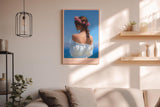 Paul Sinus Wandbild in 40x60cm The Flower Crowned Summer Romantic Woman with Floral Hair Wreath by the Sea in Sunlit Colors