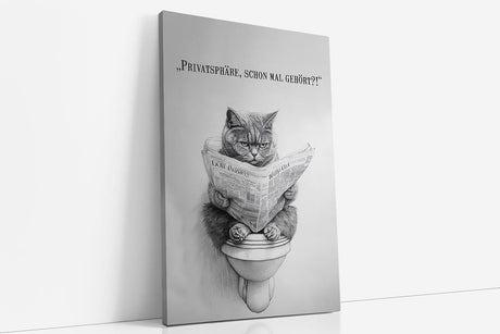 Paul Sinus Poster/Leinwandbild/Rahmenoption Lustiges Katzenbild – Freche Klo-Deko fürs Gäste-WC – Perfekt für Humorvolle