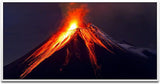 Vulkan mit Lava ca. 130x70cm Wandbild inklusive Schattenfugenrahmen weiss - Panorama Leinwand Bild XXL Format Wandbilder Wohnzimmer Wohnung Deko Kunstdrucke