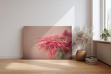 Sinus Art Wandbild 120x80cm Rosa Blüte im Vordergrund vor einfarbigem ruhigen Hintergrund – ästhetisch und dezent