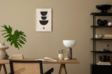 Paul Sinus 60x90cm Wandbild, Ikonisches Design in Fokusgeometrie – Abstrakte Halbkreise auf Leinwand mit Goldakzent