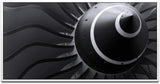 Flugzeugturbine ca. 130x70cm Wandbild inklusive Schattenfugenrahmen weiss - Panorama Leinwand Bild XXL Format Wandbilder Wohnzimmer Wohnung Deko Kunstdrucke