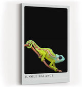 Paul Sinus Kunstdruck 40x60cm Jungle Balance mit Chamäleon auf Ast vor schwarzem Hintergrund