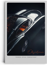 Paul Sinus Leinwandbild 80x120cm Obsidian – Eleganz, Luxus, Exklusivität, Automobilkunst, Retro, Vintage, Schwarz, Perfektion, Design, Stil, Ästhetik