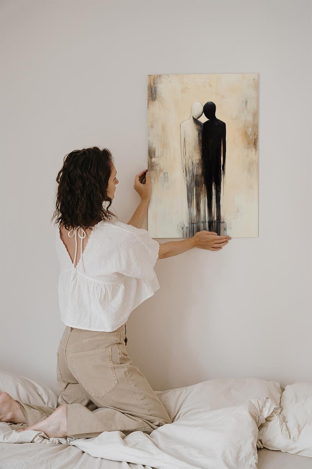 Paul Sinus 60x90cm Wandbild Tiefe Harmonie – Ausdrucksstarkes Kunstwerk zweier Figuren als Symbol für Einheit und Gleichgewicht