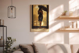 Paul Sinus Wandbild in 40x60cm Woman in Black – elegante Frau im schwarzen Kleid bei Regen, stimmungsvoll inszeniert für moderne Wohnräume