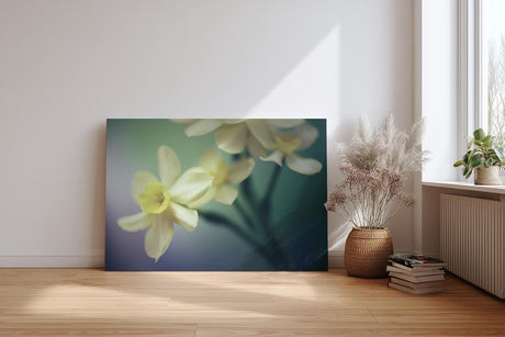 Sinus Art Wandbild 120x80cm Elegante Darstellung von Narzissen – Symbol für Neubeginn und Leichtigkeit