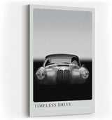 Paul Sinus Kunstdruck 40x60cm Timeless Drive mit klassischem Oldtimer in Schwarzweiß