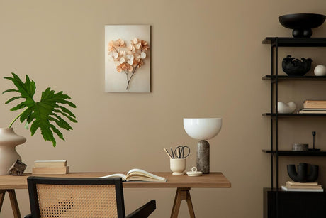 Paul Sinus 60x90cm Wandbild Herz der Natur – Zarte Blattpoesie in Beige als florales Kunstwerk Blume