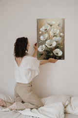 Paul Sinus 60x90cm Wandbild Blütenreigen in Beige – Harmonische Naturpracht mit stilvoller Blume