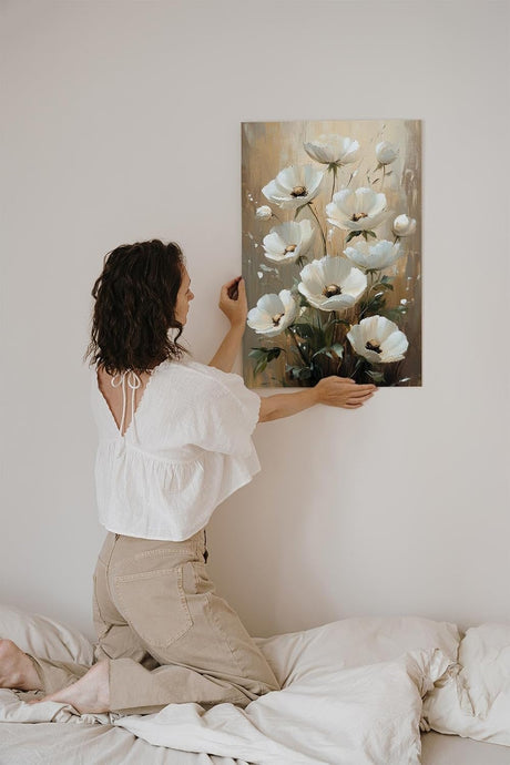 Paul Sinus 60x90cm Wandbild Blütenreigen in Beige – Harmonische Naturpracht mit stilvoller Blume