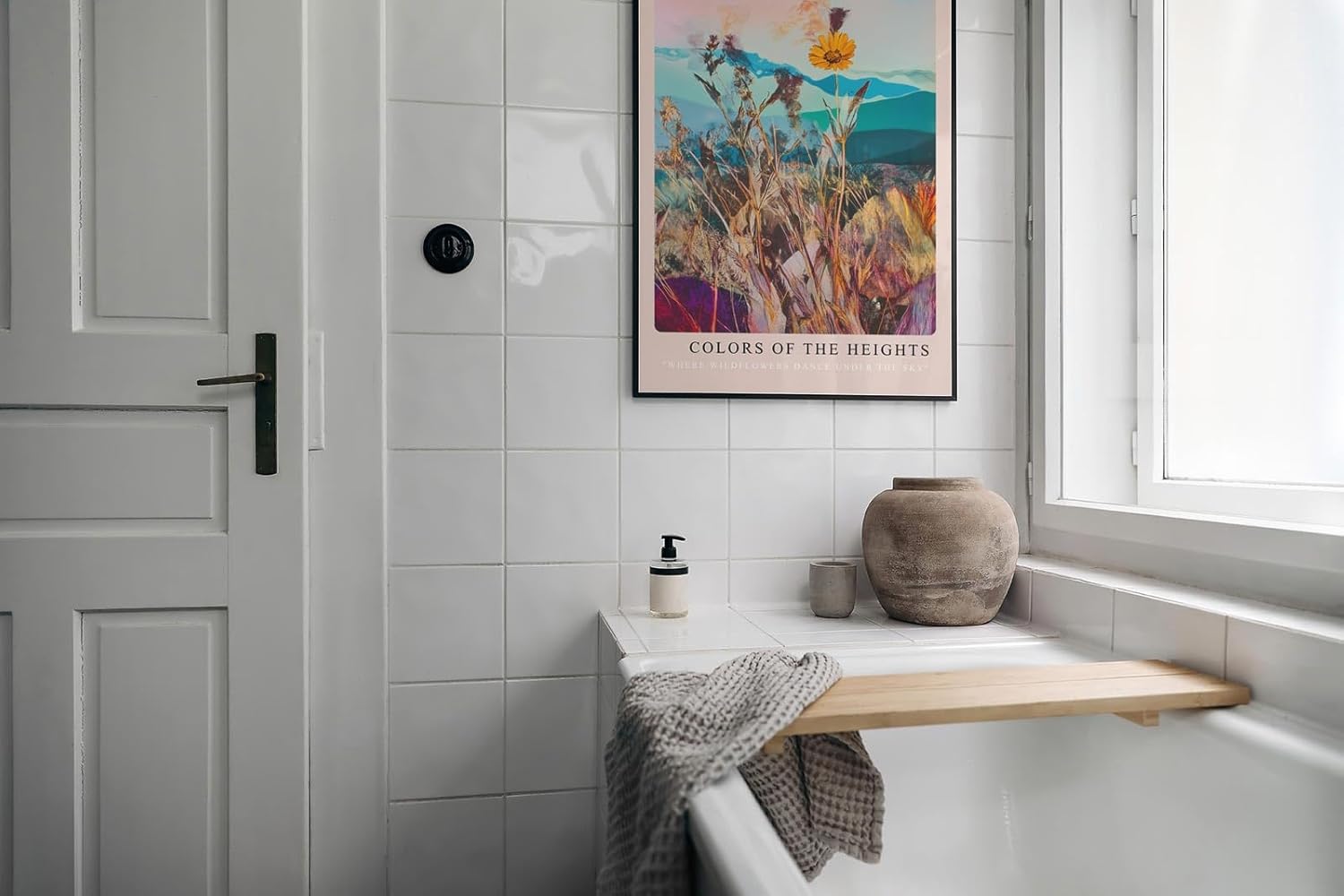 Paul Sinus Leinwandbild 80x120cm lebendige Wildblumen-Komposition mit surrealem Farbspiel und abstrakter Naturästhetik, faszinierende Wandkunst