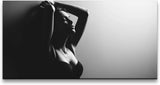 Frau in Unterwäsche ca. 130x70cm Wandbild inklusive Schattenfugenrahmen weiss - Panorama Leinwand Bild XXL Format Wandbilder Wohnzimmer Wohnung Deko Kunstdrucke