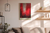 Paul Sinus Wandbild in 40x60cm The Crimson Facade – Ausdrucksstarkes abstraktes Kunstwerk in leuchtendem Rot mit strukturreicher Oberfläche