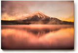 Sinus Art Wandbild 120x80cm Stimmungsvolles Fuji-Motiv bei Sonnenaufgang mit faszinierendem Nebelspiel