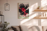 Paul Sinus Wandbild in 40x60cm Black Petal Rise in Rot und Schwarz – Abstrakte Explosion organischer Formen mit intensiver Ausdruckskraft