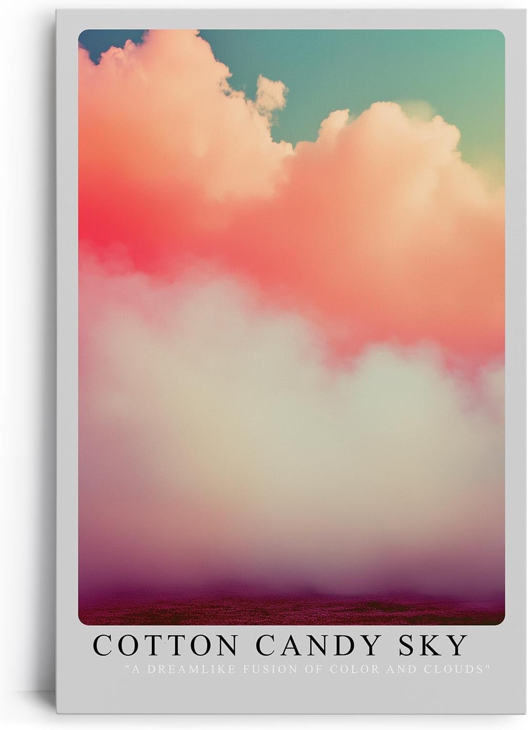 Paul Sinus Leinwandbild 80x120cm verträumte Wolkenformation in leuchtenden Pastelltönen, faszinierende Wandkunst mit surrealem Farbverlauf