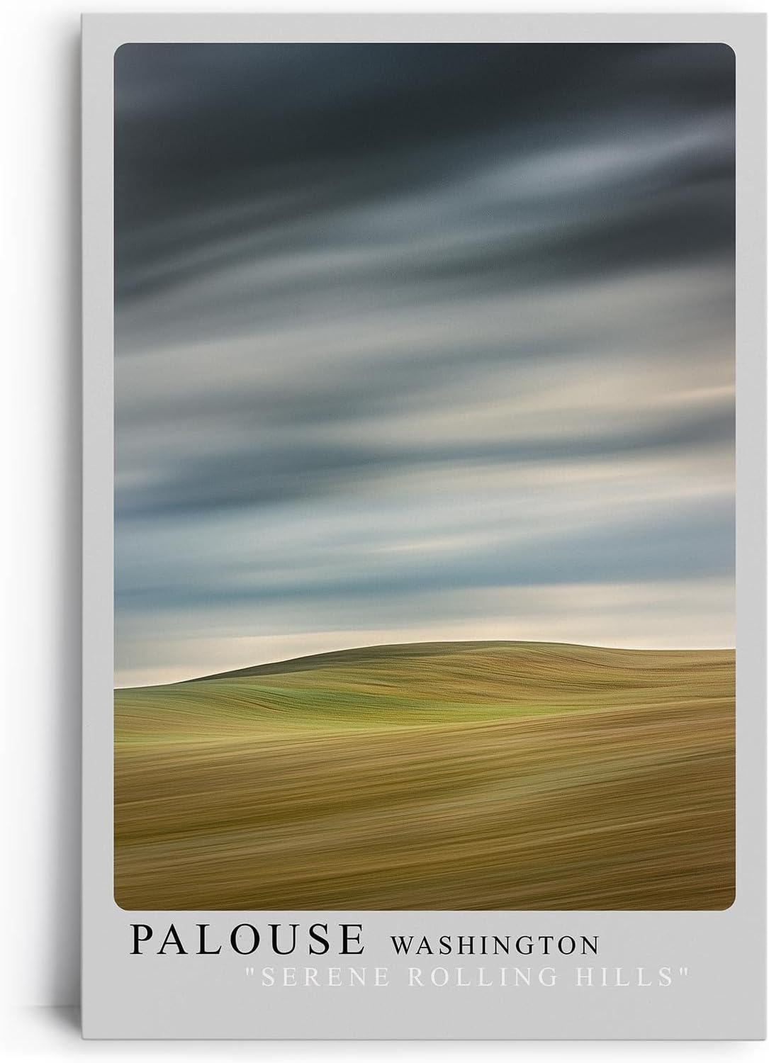 Paul Sinus Leinwandbild 40x60cm minimalistische Landschaft mit sanften Hügeln und dramatischem Himmel, beruhigende Wandkunst