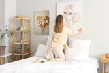 Paul Sinus 60x90cm Wandbild Herz der Natur – Zarte Blattpoesie in Beige als florales Kunstwerk Blume