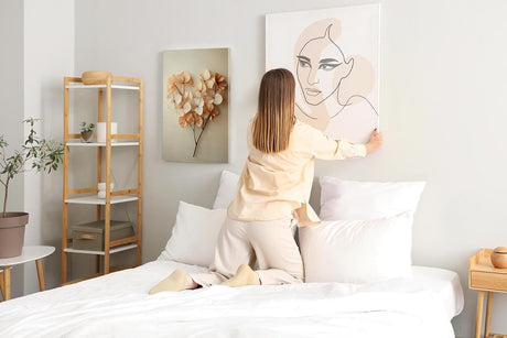 Paul Sinus 60x90cm Wandbild Herz der Natur – Zarte Blattpoesie in Beige als florales Kunstwerk Blume